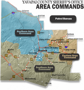 Yavapai County Sheriff's Office Area Commands Map