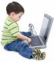 Child with computer laptop