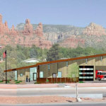 Rendering of Sedona Fire Station 6 in the Chapel area now under construction on SR 179