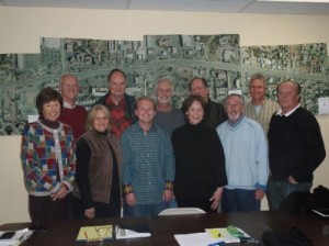 Citizens Steering Committee: (front row starting from the left) Angela LeFevre, Barbara Litrell, Rio Robson (Vice-Chair), Judy Reddington, Marty Losoff, Gerhard Mayer. (back row starting from the left) Jon Thompson (Chair), Jim Eaton, Elemer Magaziner, John Sather, and Mike Bower