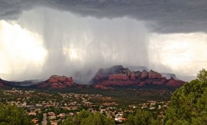 2013 Arizona monsoon taken from iPhone atop Sedona Airport Mesa by Al Comello